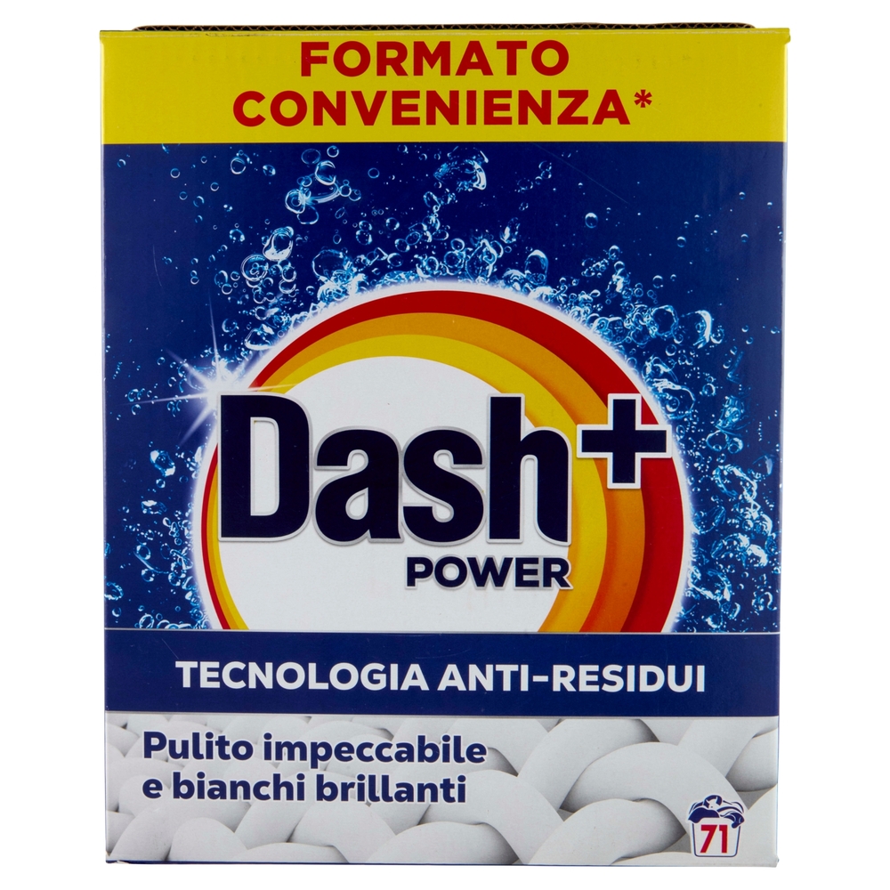 Dash Power Detersivo Lavatrice in Polvere, Tecnologia Anti-Residui, 71 Lavaggi 3550 g